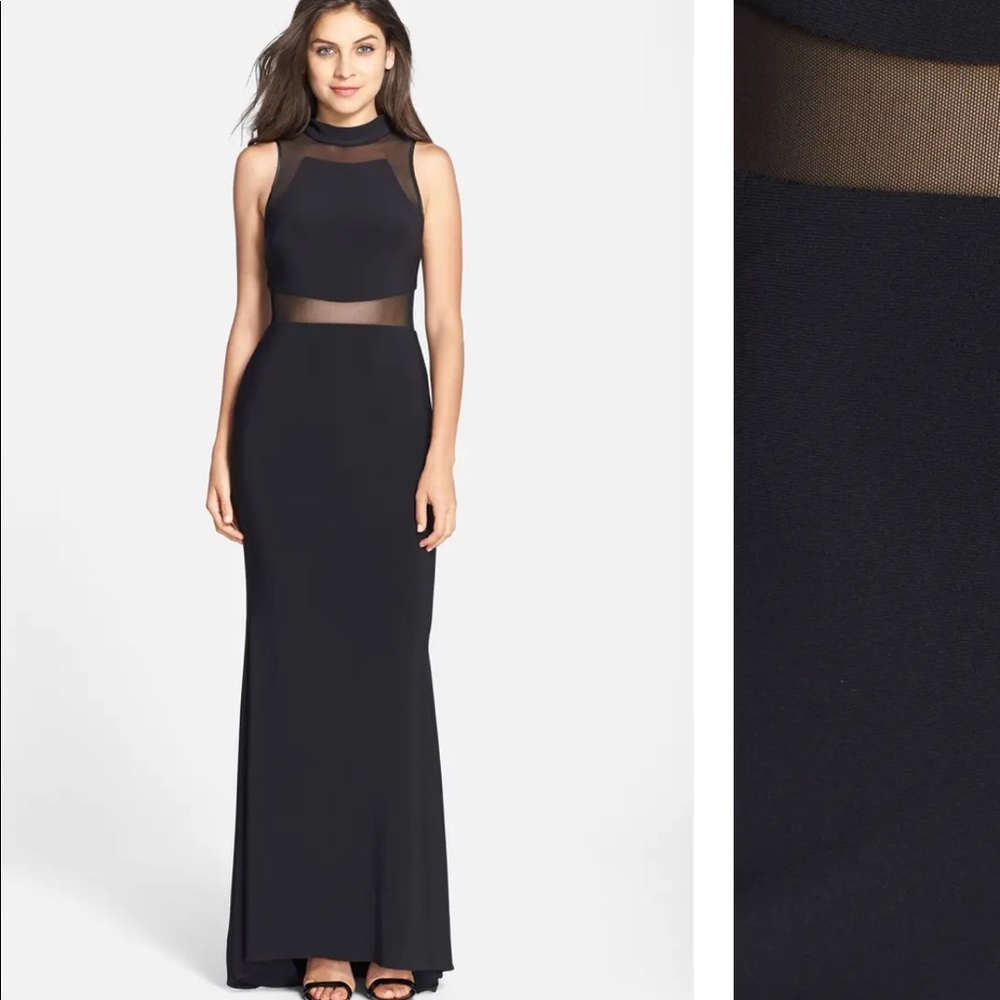 Betsy and Adam evening Jersey and mesh gown